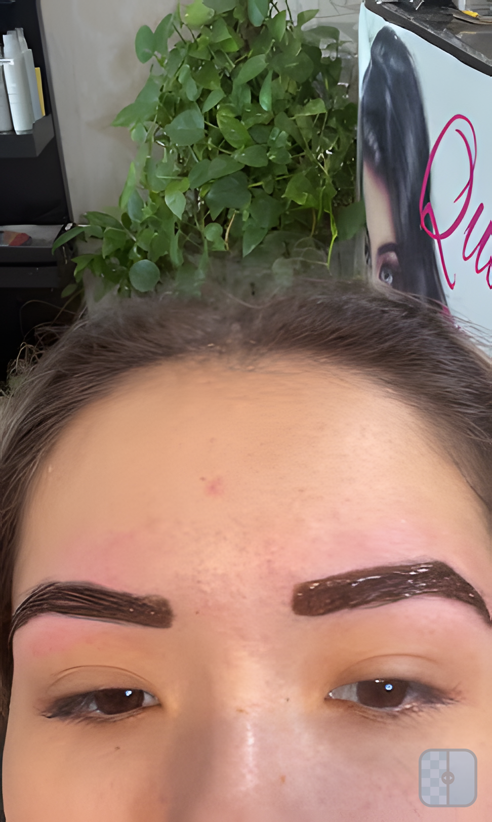 Henna brow tint close-up